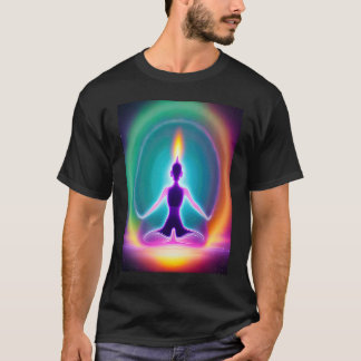 Yoga Girl Female Sun Salutation Meditation Chakra  T-Shirt