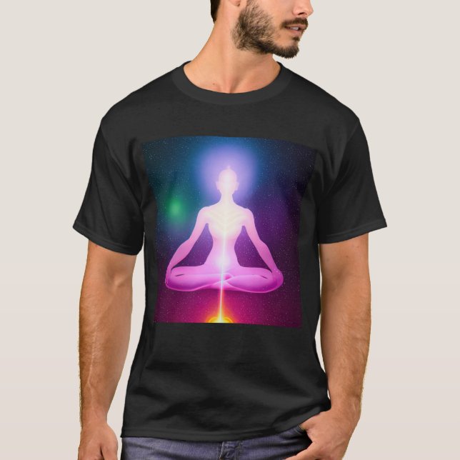 Yoga Girl Female Sun Salutation Meditation Chakra  T-Shirt (Front)