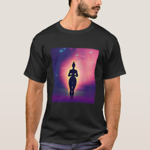 Yoga Girl Female Sun Salutation Meditation Chakra  T-Shirt