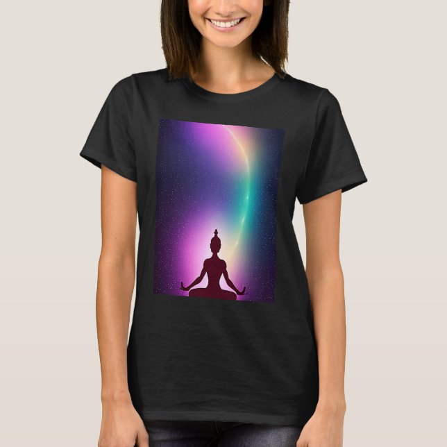 Yoga Girl Female Sun Salutation Meditation Chakra  T-Shirt (Front)