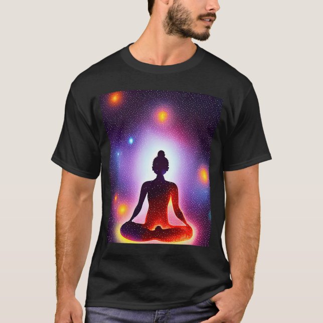 Yoga Girl Female Sun Salutation Meditation Chakra  T-Shirt (Front)