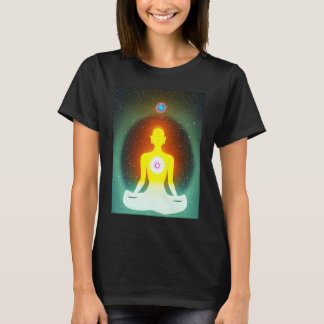Yoga Girl Female Sun Salutation Meditation Chakra  T-Shirt