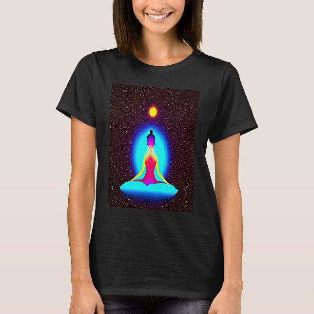 Yoga Girl Female Sun Salutation Meditation Chakra  T-Shirt (Front)