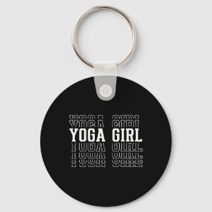 Yoga Girl Funny Layered Text Daughter Youth Kids  Keychain
