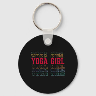 Yoga Girl Funny Layered Text Daughter Youth Kids _ Keychain