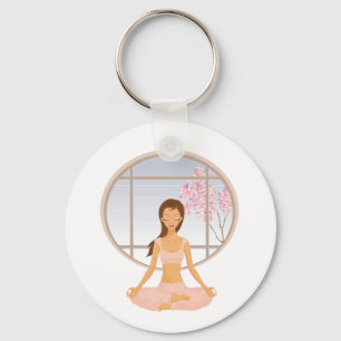 yoga girl keychain