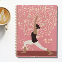 Yoga Girl Moderne Mandala Rose Or rose