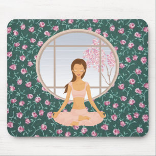 yoga girl mouse pad