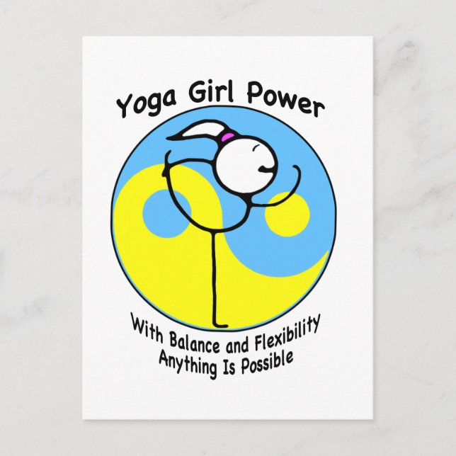 Yoga Girl Power Logo Postcard (Front)