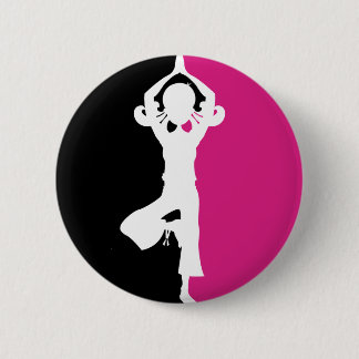 Yoga Girl Silhouette Badge 2 Inch Round Button