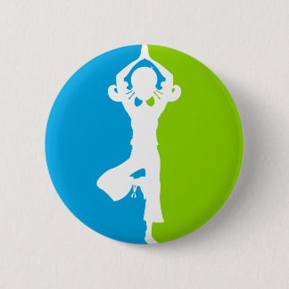 Yoga Girl Silhouette Badge 2 Inch Round Button