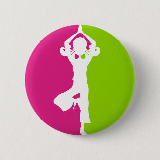 Yoga Girl Silhouette Badge 2 Inch Round Button