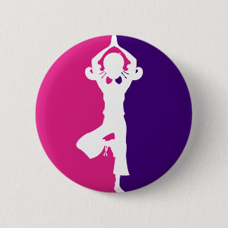 Yoga Girl Silhouette Badge 2 Inch Round Button