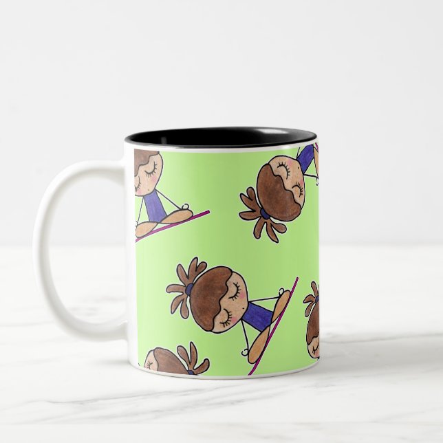 Yoga Girl Two-Tone Coffee Mug (Left)