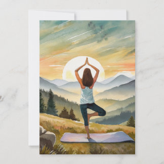 Yoga Girl With Peace And Relaxation  Holiday Card