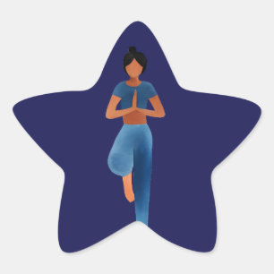 Yoga girl , yoga art  star sticker
