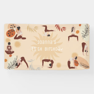 Yoga girls birthday banner