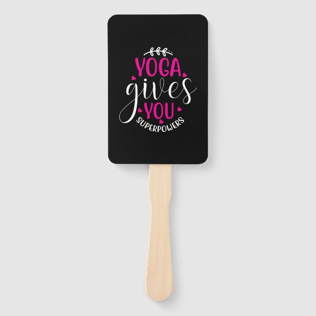 Yoga Gives Me Superpower Hand Fan (Front)