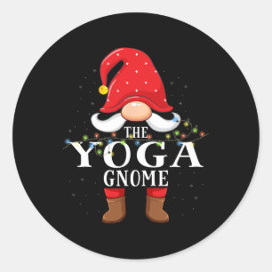 Yoga Gnome Matching Christmas Family Pajama Classic Round Sticker