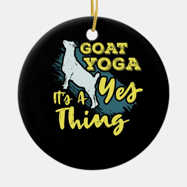Yoga Goat Goatyoga Ceramic Ornament (Front)