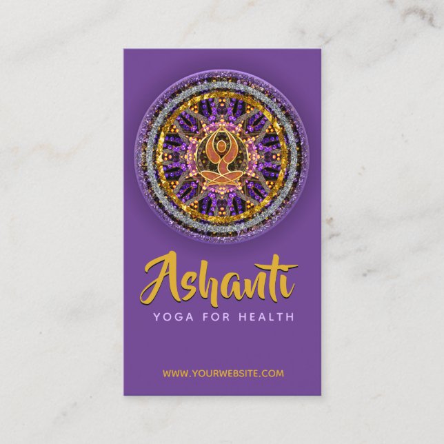 Yoga Goddess Mandala Teal Business Card (Front)