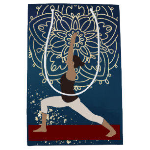 Yoga Gold, Blue and Red Mandala Meditation Medium Gift Bag