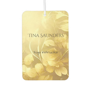Yoga gold flowers custom name air freshener