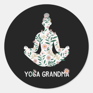 Yoga Grandma Meditation Tee Pilates Lover Grandmot Classic Round Sticker