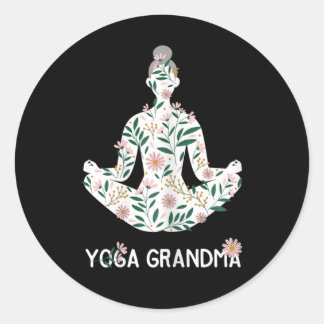 Yoga Grandma Meditation Tee Pilates Lover Grandmot Classic Round Sticker