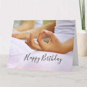 Yoga Happy Birthday Card Fold the index finger
