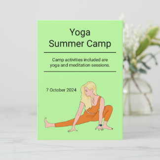 Yoga health custom class camp retreat invitation
