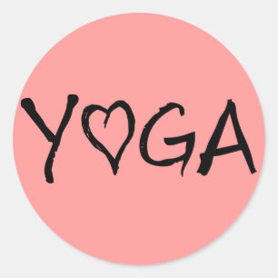 Yoga Heart Classic Round Sticker