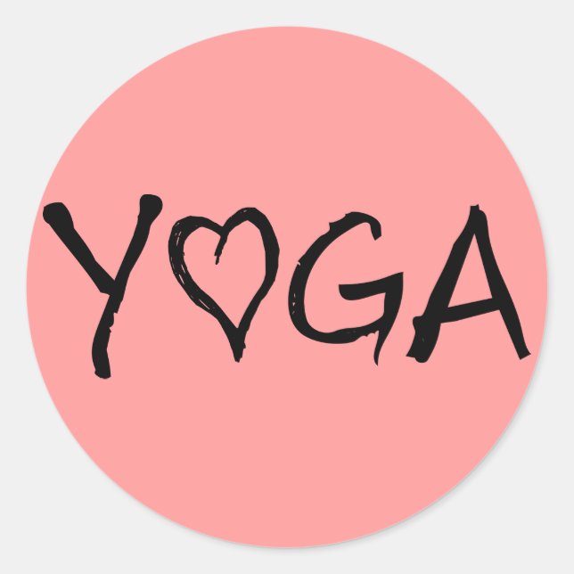 Yoga Heart Classic Round Sticker (Front)