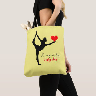 Yoga Heart & Love your day, Every day / Yogini  Tote Bag