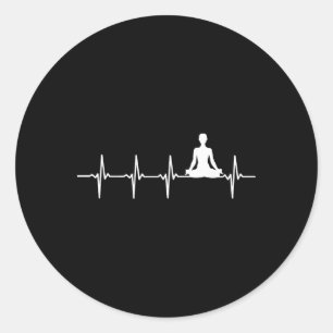 Yoga Heartbeat Gift For Yogis Classic Round Sticker
