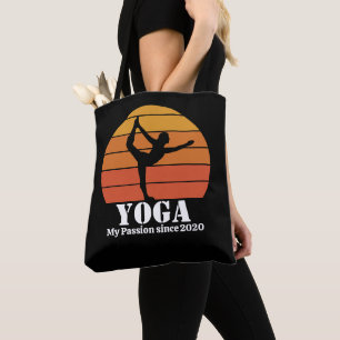 Yoga Hobby Retro Sunset Personalize Tote Bag