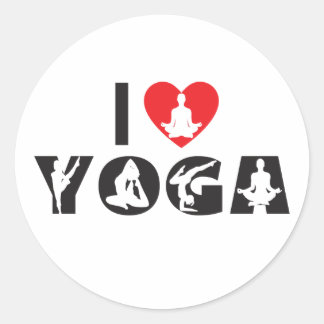 Yoga - I Love Yoga Classic Round Sticker