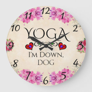 Yoga I'm Down, Dog Wall Horloge