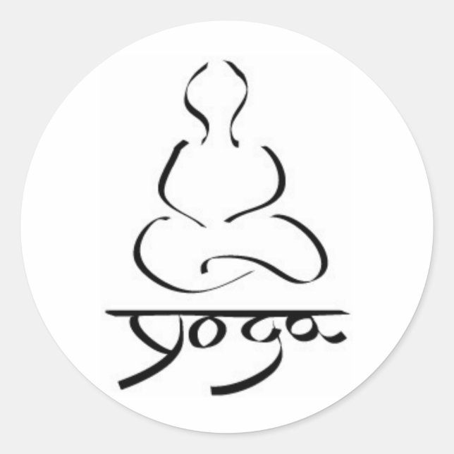 Yoga - India Hatha Hinduism Prana New Age Zen Classic Round Sticker (Front)
