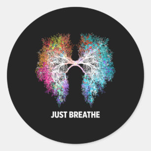 Yoga Inhale Exhale Nature Lung Classic Round Sticker