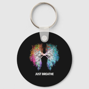 Yoga Inhale Exhale Nature Lung Keychain