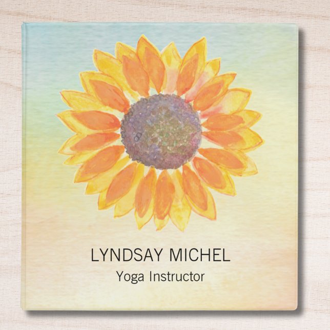 Yoga Instructeur Aquarelle Fleur 3 Classeur anneau (Créateur téléchargé)