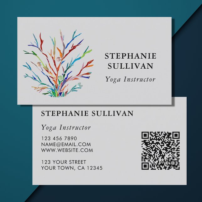 Yoga Instructeur QR Code Carte de visite (Créateur téléchargé)