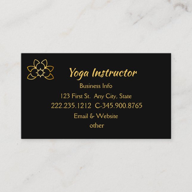 Yoga Instructeur Studio Carte de visite (Devant)