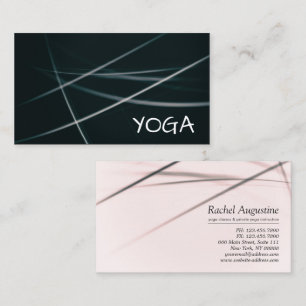 Yoga Instructor Abstract Black White Lights Curves Business Card