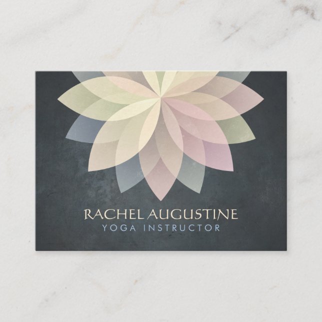 YOGA Instructor Appointment Colourful Lotus Mandal Card (Front)