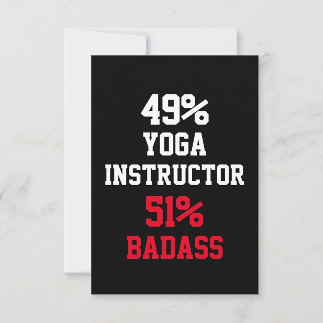Yoga Instructor Badass Card (Front)
