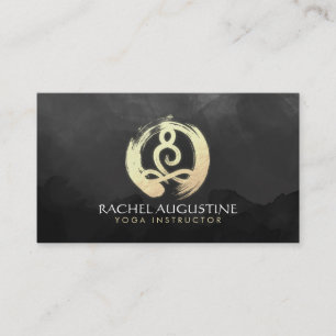 Yoga Instructor Black & Gold Meditation ZEN Symbol Business Card