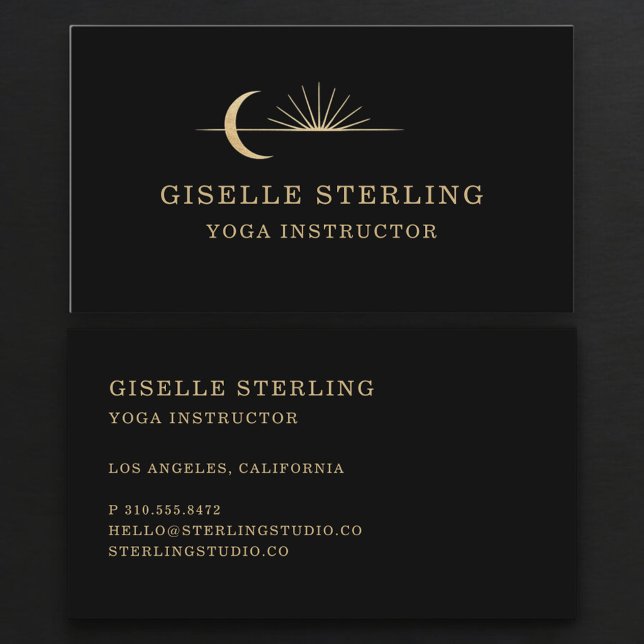 Yoga Instructor Celestial Sun Moon Business Card (Creator Uploaded)