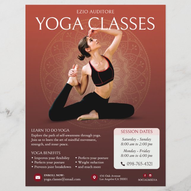 Yoga Instructor Classes Flyer (Front)